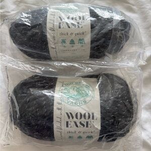 Lion Brand Wool Ease Yarn - Black and Silver